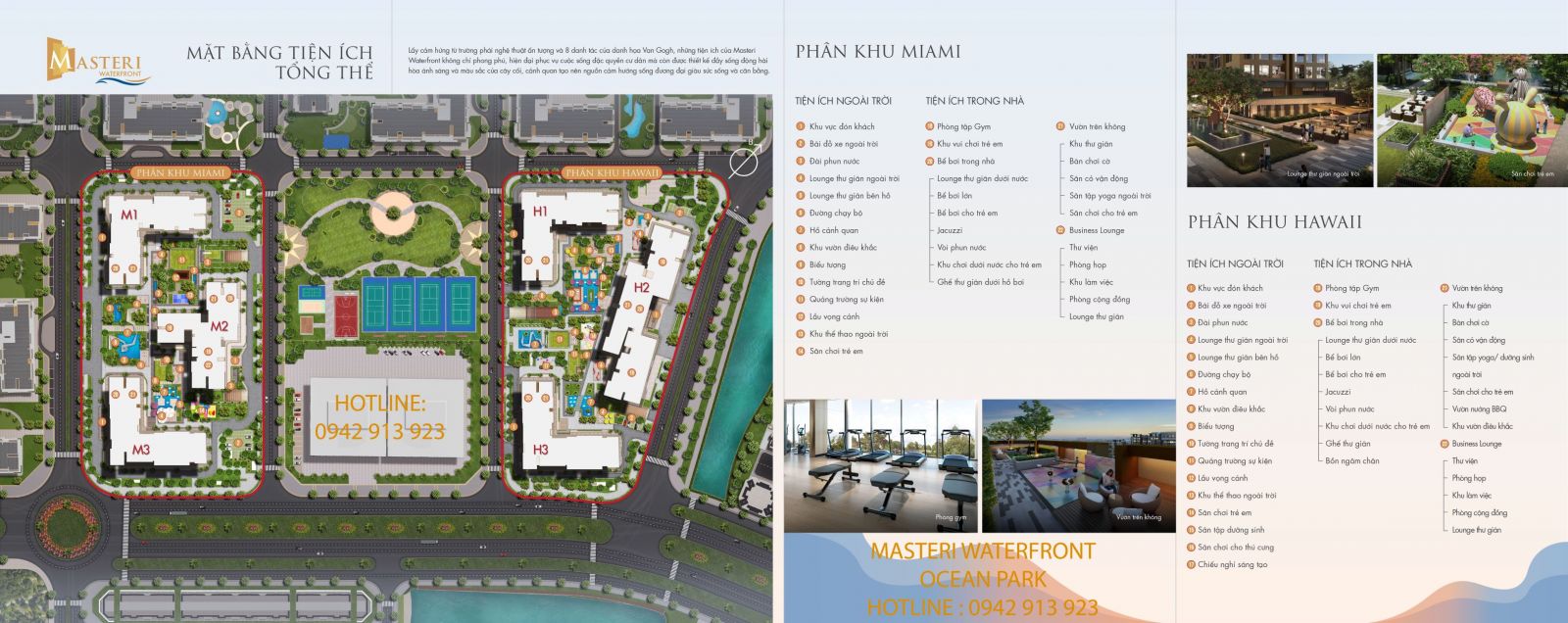 mặt bằng tiện ích chung cư Masteri Ocean Park