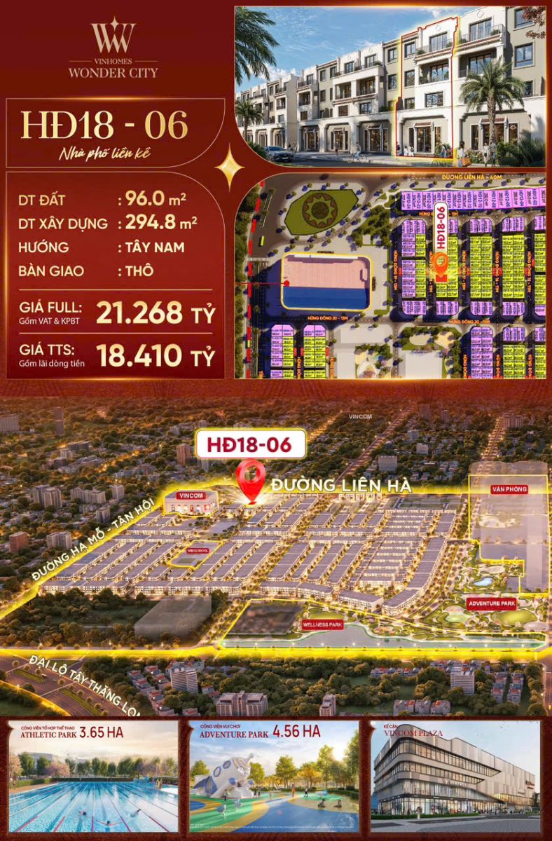 liền kề 96m Hừng Đông Vin Đan Phượng