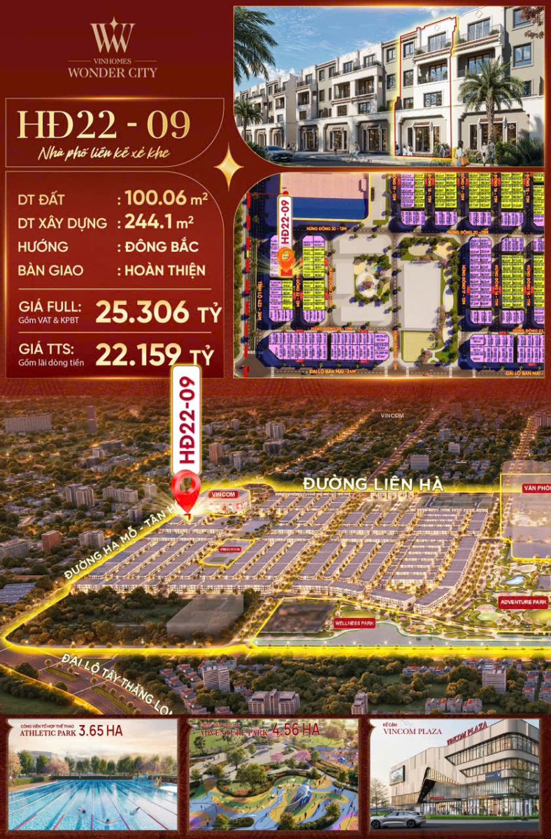 shophouse xẻ khe Hừng Đông Vin Đan Phượng cạnh TTTM Vincom
