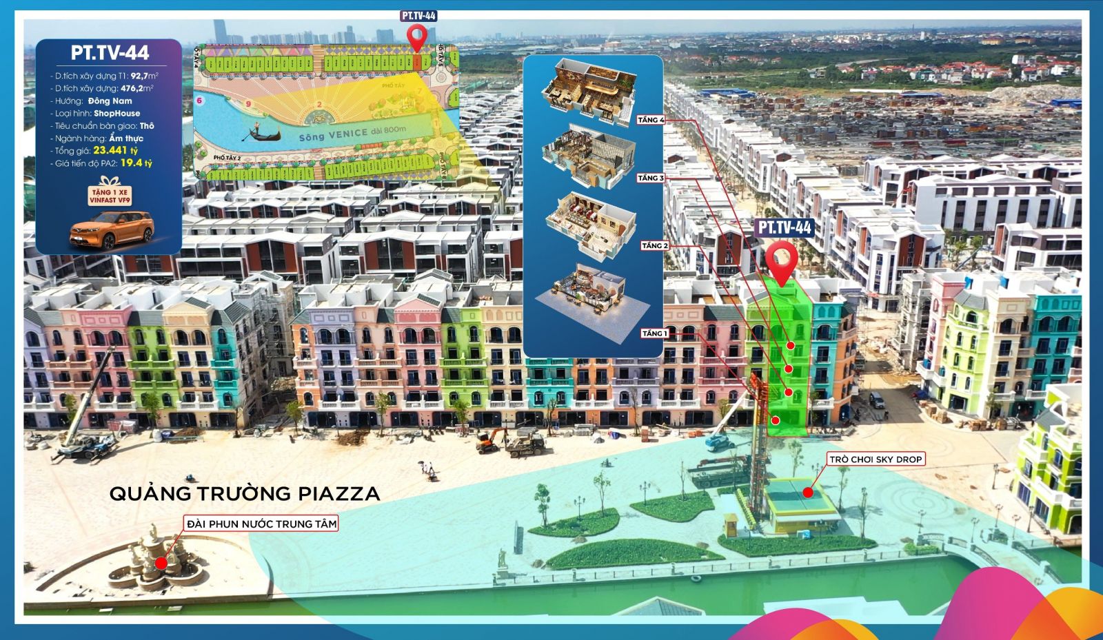 Bán shop quảng trường grand world hà nội giá chủ đầu tư