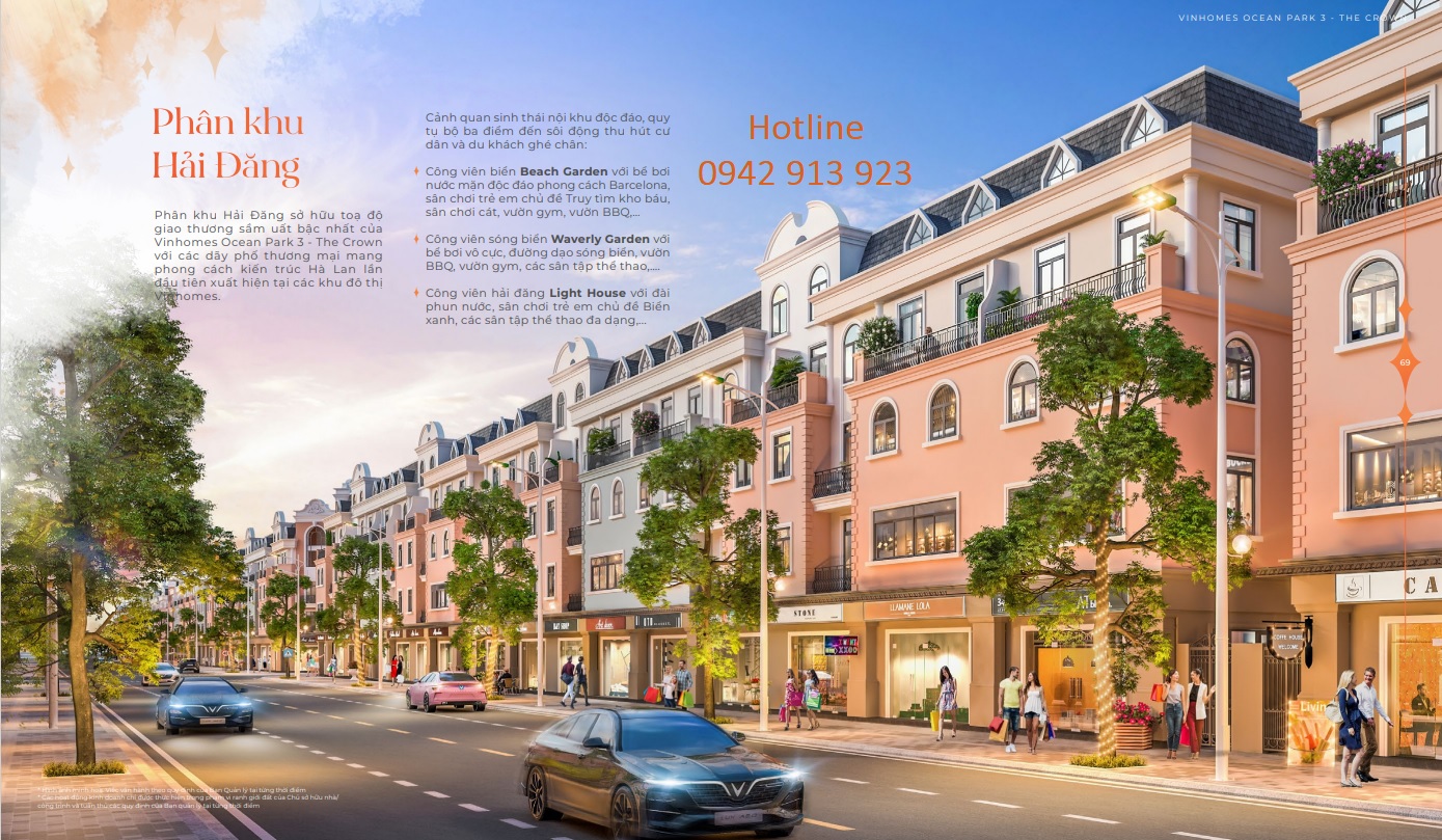 Shophouse phân khu Hải Đăng Vinhomes Ocean Park 3