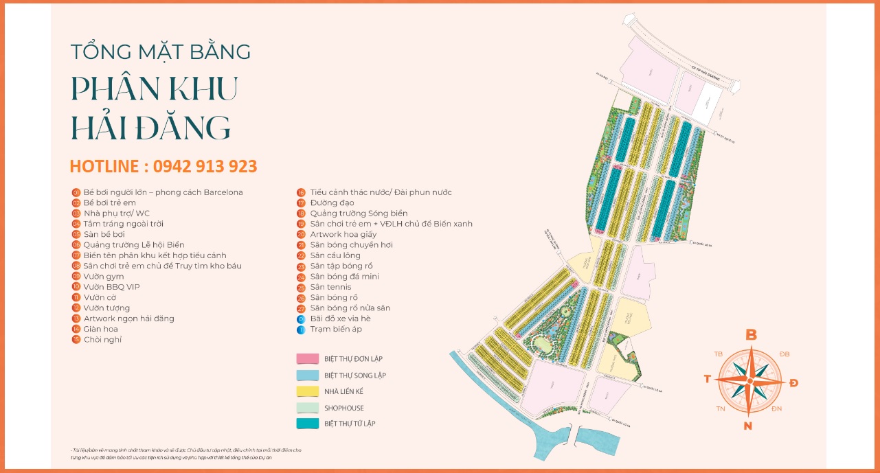 mặt bằng phân khu biệt thự Hải Đăng Vinhomes Ocean Park 3