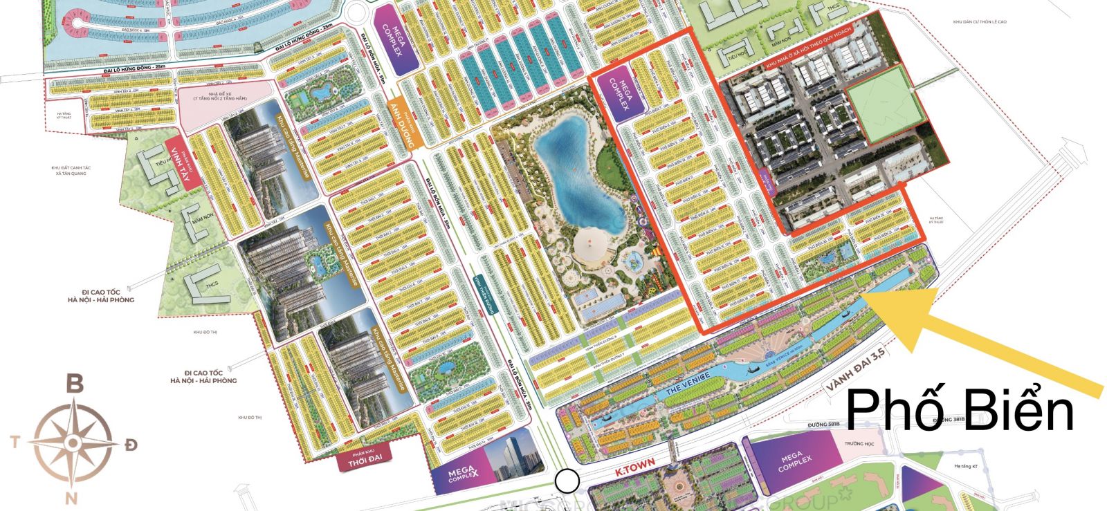 mặt bằng phân khu biệt thự Phố Biển Vinhomes Ocean Park 3