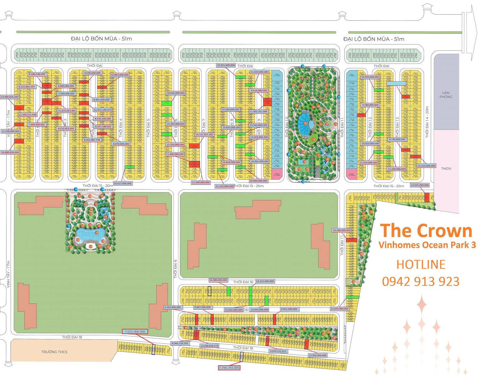 Quỹ căn liền kề Thời Đại Vinhomes Ocean Park 3 - The Crown
