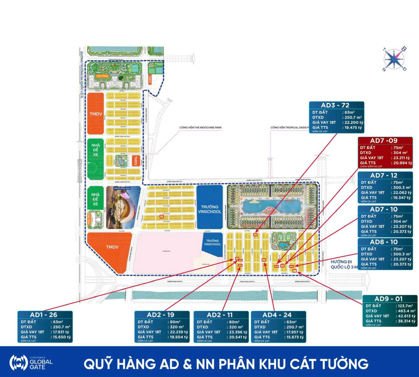 chuyển nhượng liền kề phân khu cát tường Vinhomes Global Gate
